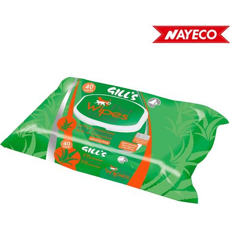 Gill's XL Feuchttücher für Haustiere, desinfizierend mit Aloe und Chlorhexidin, 40 Einheiten (30 x 20 cm)