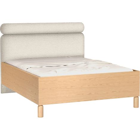 Selsey Sanden - Lit rembourré - 160x200 cm - bouclé Chêne Bookmatch (1/5)