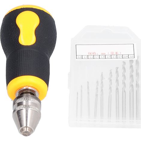 Tournevis Mini Portable Anti-Dérapant, Outil de Perçage à Main avec Mandrin 0,5-3,2 mm (1/5)