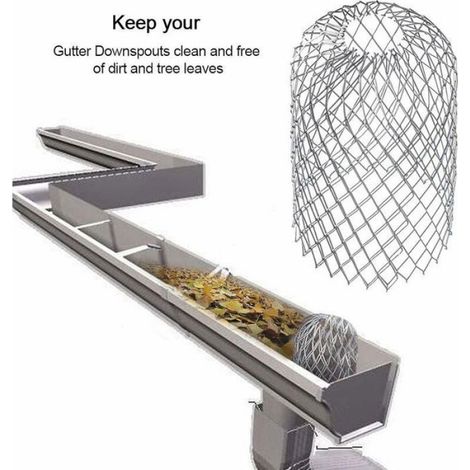 Crapaudines pour gouttière - - 4 pièces - Acier inoxydable - 17 cm de hauteur - Diamètre ajustable 45-85 mm (1/4)