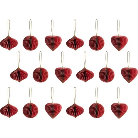 Weihnachtsbaumschmuck 18er Set SUSA Papier Rot