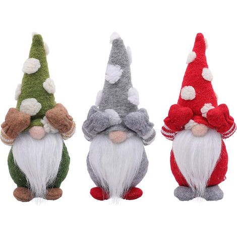 Gnome - Elf - Christmas Table Decor - Handmade Knitted Figurine - Festive Home Decoration - 3 Pieces (1/5)