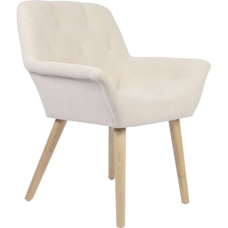 Pack de 2 sillas para comedor Nature tapizado textil crema, 82cm(alto) 67.5cm(ancho) 64cm(largo) (1/5)