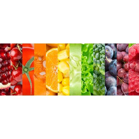 Tableau Arc en ciel de fruits et legumes - 80x30cm - made in France (1/5)