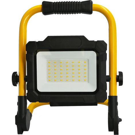 foco led plano 30 watt. luz blanca 4000º k ip 65 3300 lumenes con asa de transporte (1/5)
