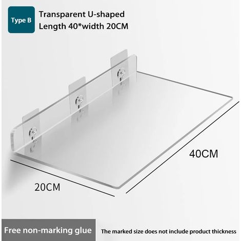 (WGYKLZWJMDKB40x20CM) Étagère de rangement auto-adhésive murale, amovible, pour salle de bain, douche, cuisine, dressing, accessoires de salle de bain (1/5)