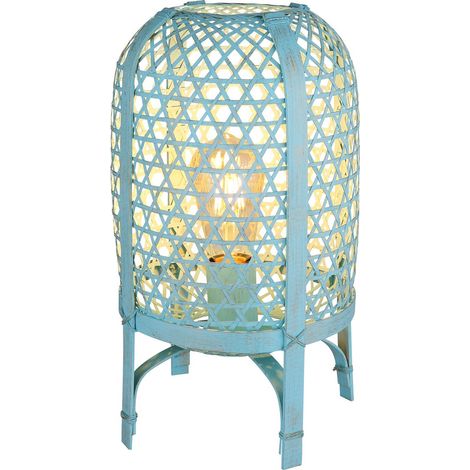 Globo - lámpara de mesa - CAIRO - azul - metal - Ø 22cm - E27 - (1/5)