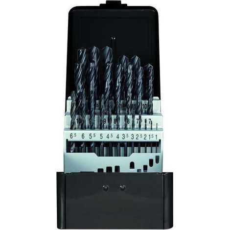 Kit forets hélicoïdaux noir acier rapide 4241, pour perçage métal (1/5)