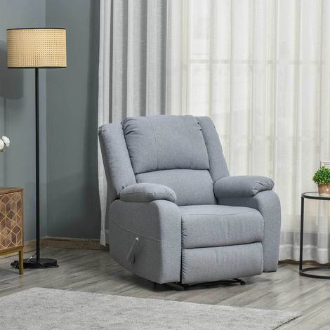 Relaxsessel Mit Verstellbarer Lehne und Fußstütze, Polyester, Hellgrau (1/5)