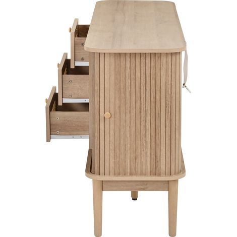 Sideboard 141 x 40 x 77 cm aus MDF in Natur mit Schiebetüren – MEUBLIV (1/5)