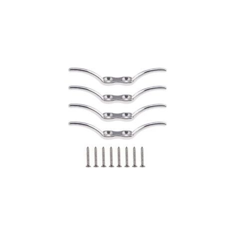 DOLASO Lot de 4 taquets d'amarrage de 6,35 cm (2,5 pouces) en acier inoxydable 316, avec 8 vis de fixation incluses (1/5)
