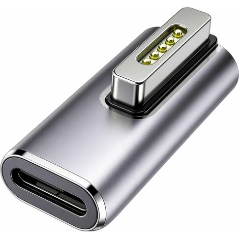 Magnetischer USB-C-Adapter für MacBook Air Pro (nur Laden) Magnetischer Aluminium-T-Stecker mit doppeltem PD-E-Mark-Chip für stabiles Laden ohne Datenübertragung (1/5)