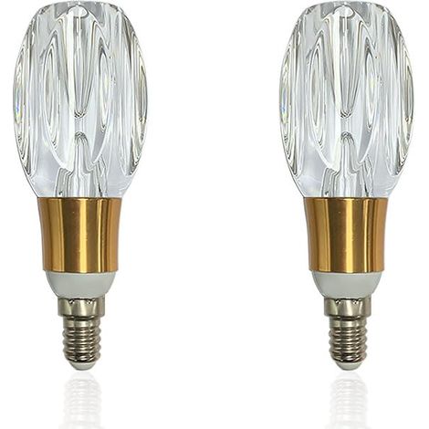 2 pièces Ampoules LED E14 5W 3000K Blanc chaud, Lampe LED E14, Ampoules LED décoratives style Edison, Lampe LED économe en énergie 85-265V, Sans scintillement pour suspension, cuisine, bureau (B006) [ (1/5)