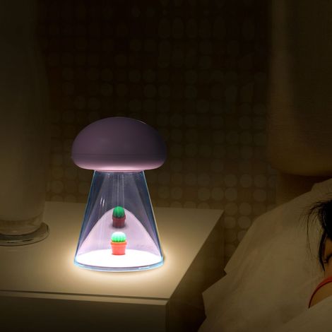Bunte Stimmungslicht-Spieluhr, kreatives Baby-Nachtlicht, warme Nachttischlampe, USB-wiederaufladbar, rosa (1/5)