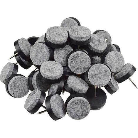 Patin Chaise a Clouer, Patins à vis en Feutre, 40 Pcs Clous Patins de Meuble, Patins Glisseurs Rond 18mm Tampon Chaise, Patins Meubles en Feutre Tampons pour Meubles, noir (1/5)