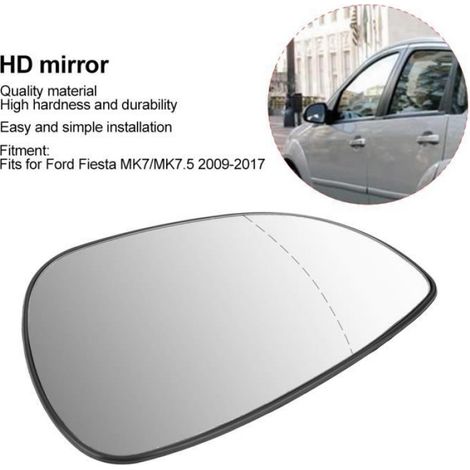 Akozon Verre de miroir latéral Verre Chauffant Électrique de Rétroviseur d'Aile de Porte pour Ford Fiesta MK7/MK7.5 (1/4)
