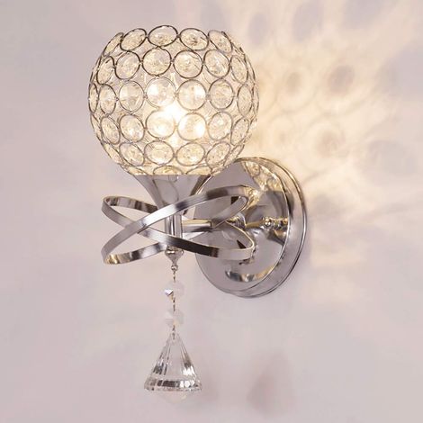 Applique Murale LED Postmoderne en Métal et Cristal - Lampe Décoration Salon, TV, Chambre, Chevet - Lanterne E27 Verre (1/5)