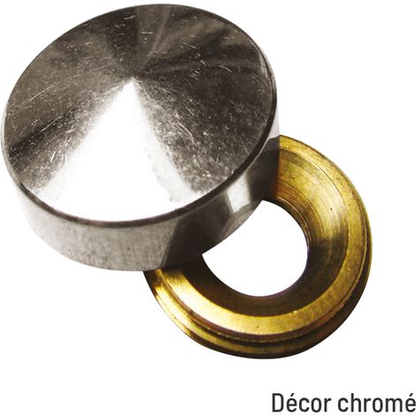 Itar – Cache vis conique chromé 16 mm – Lot de 2 pièces – Pour vis de 4 à 5 mm – Usage professionnel pour finitions soignées