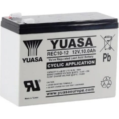 [GEBRAUCHT] B-Ware Yuasa Bleiakku Akku Batterie Blei Vlies Rec10 12 12 V 10 Ah Geringe Selbstentladung