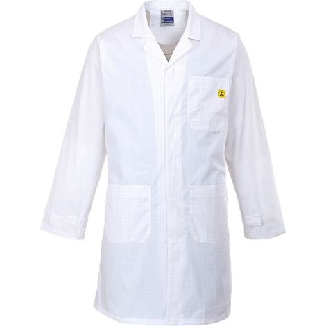 Bata ESD antiestática colores corporativos AS10 M Blanco