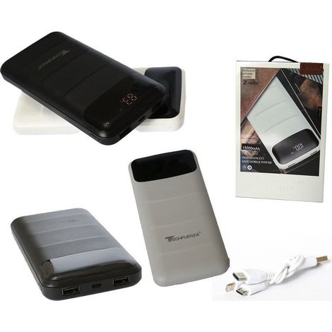 Banque D'external 15000mah Led Caricabatteria Usb 5v 2.1a Type C (1/5)