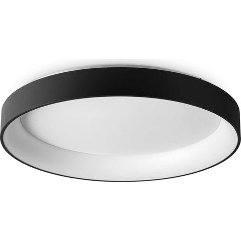 Ideal Lux ZIGGY Integrierte LED-Halbflächenleuchte, Schwarz, 7800 lm, 3000 K
