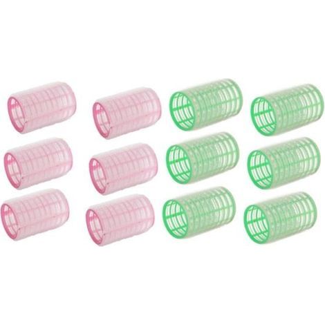 Set mit 12 selbstklebenden Lockenwicklern für welliges Haar, 36 mm (6 Stück grün und pink) (1/5)