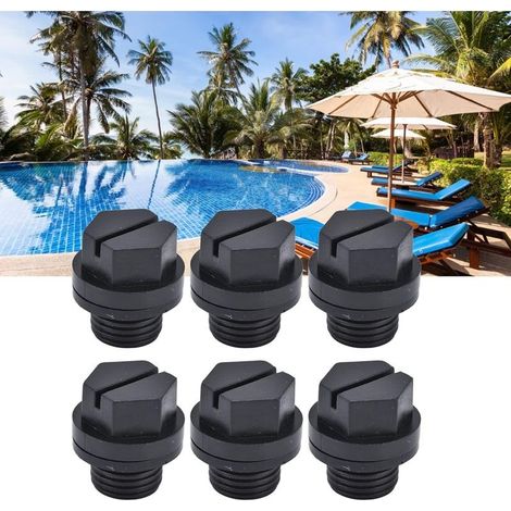 Bouchon de vidange de Piscine, 10 pièces Bouchon de vidange Finition Fine Opération Simple Matériau en Caoutchouc Petit Volume 1/4in Bouchon de Piscine (1/5)