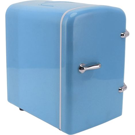 Mini réfrigérateur 4L portable, glacière chauffe-froid personnelle, froid/chaud 12V voiture et prise secteur 100-240V, prise UE, bleu, pour soins de la peau et boissons (1/5)