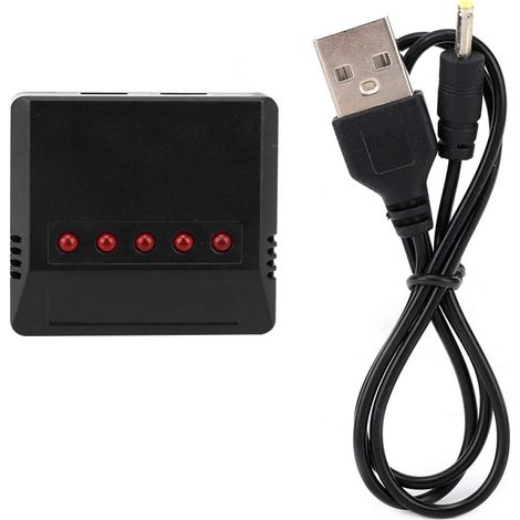 Chargeur de batterie au lithium 3,7 V, hub de charge universel équilibré pour 1 à 5 batteries de drone avec protection (Chargeur) (1/5)