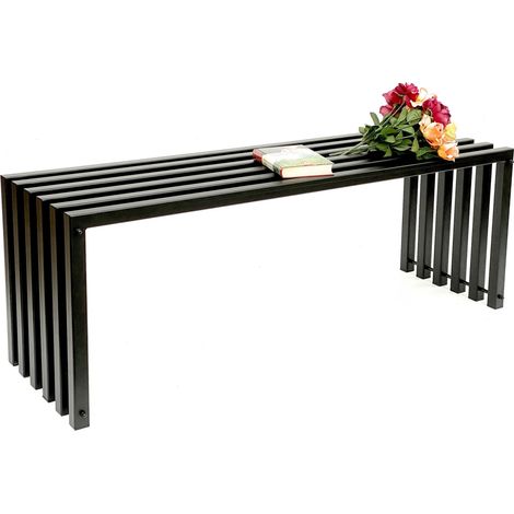 DanDiBo Gartenbank Metall Massiv Wetterfest Schwarz 120 cm Ela Sitzbank Modern 96205 Parkbank Eisen Lamellenbank (1/5)