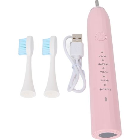 Brosse à dents électrique étanche, rechargeable par USB, 5 modes, sûre et fiable, en ABS, silencieuse et sonique, idéale pour la maison et les voyages. (1/5)
