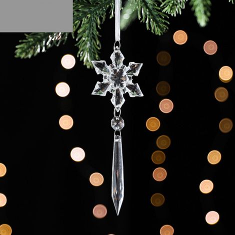 Décoration Arbre De Noël - Guirlande Icicles Flocons De Neige En Acrylique Transparent - Décor Hivernal Pour Arbre, Fenêtre, Intérieur Et Extérieur - Lot De 1 Pièce