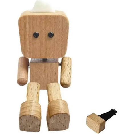 Figurine d'homme en bois tremblant, pieds tremblants, poupée en bois, décoration pour tableau de bord de voiture avec fonction d'aromathérapie A (1/5)