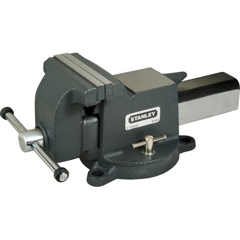 Stanley – Etau d'établi 125mm – Capacité de serrage 1800N – Construction en fonte – Base pivotante – 183067