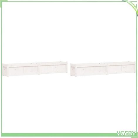 Jardinière - FAFEICY - 837497 - Bois de pin massif - Blanc - Pack de 2 180 x 31 x 31 cm (1/5)