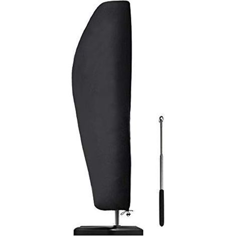 Housse de Protection pour Parapluie de Jardin, Tissu Oxford 420D, Imperméable, Anti-UV, Résistante au Vent, Housse pour Parasol Déporté avec Mât en Té (1/2)