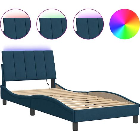 Maison Exclusive - Giroletto con LED senza Materasso Hanko Blu 90x190 cm in Velluto (1/5)