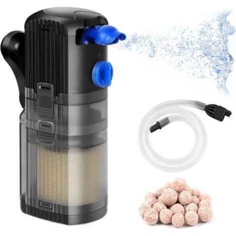 Adjustable 3-in-1 Internal Aquarium Filter and Pump for 40-120L Freshwater or Saltwater Aquariums, 500L/H, 8W (1/5)