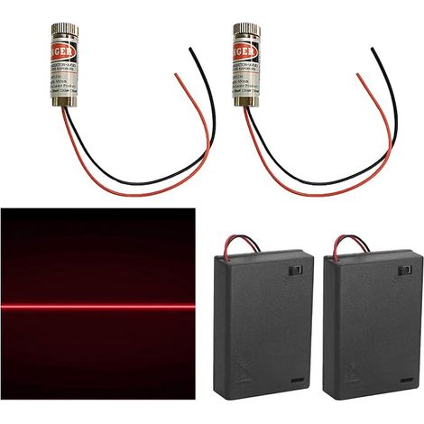 2 Pack 3-5V 650nm Red Laser Focusing Laser Module with Plastic Lenses AA Battery Holder Used for Building Correction and Configuration (1/5)