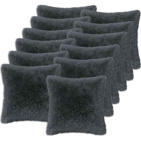 Housse de coussin 12 pcs HEERLEN Anthracite 40 x 40 cm vidaXL (1/5)