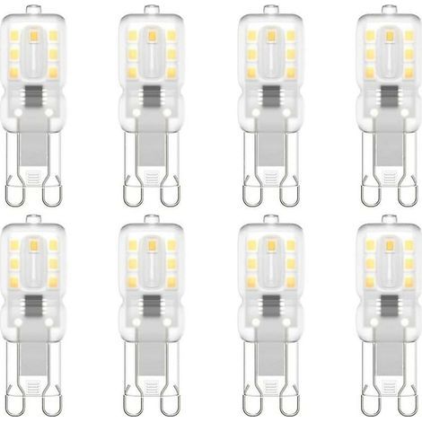 Lot de 8 ampoules LED G9, G9 LED 220 V Blanc naturel 4000 K 3 W équivalent halogène 30 W [Classe énergétique E] (1/5)