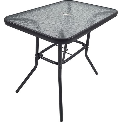 Table de jardin en verre balcon table 80x55 70x80x55 - VCM (1/4)