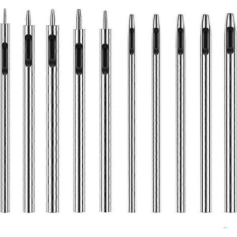 Perforatrices à cuir, lot de 10, perforatrices rondes en acier pour cuir creux (1/5)