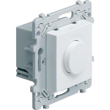 Hager – Variateur de lumière complet – Poussoir blanc – Mode de pose électricité – Pour installation électrique professionnelle