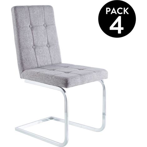 Pack 4 sillas de comedor Vanity Gris 45cm (ancho) x 93cm (alto) (1/5)