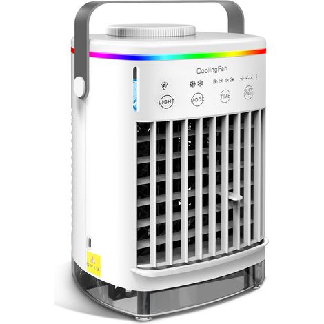 Nannigr Portable Climatiseur Mobile Silencieux 700 ml, 4 en 1 Refroidisseur d'air, 4 Vitesses de Ventilateur, Poignée, Chambre à Coucher, Bureau (1/5)