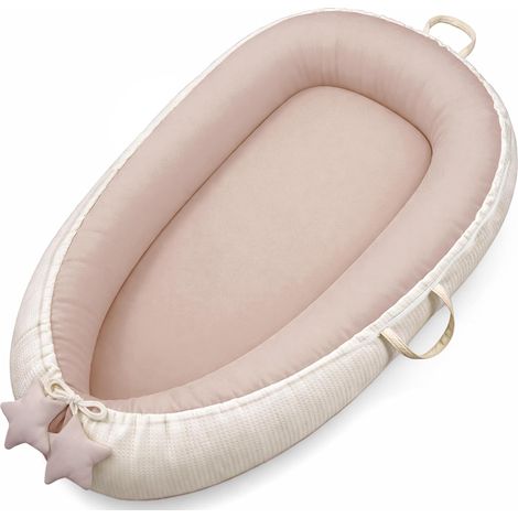 Susurration Cocon Bébé Nouveau-né 50x90cm Réducteur Bébé Cocon et Naissance couffin Nid d'ange Gaufre Nid Moelleux Douillet et Respirant pour Lit Bebe Berceau (Sandfarben)