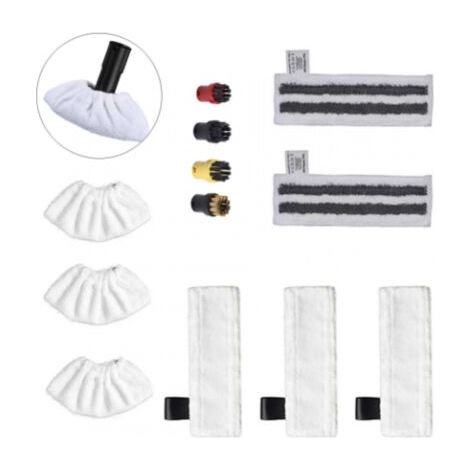 QORVA-Ensemble d'accessoires pour nettoyeur vapeur Karcher Easyfix SC2 SC3 SC4 SC5, 3 chiffons en microfibre + 2 chiffons abrasifs + 3 chiffons en microfibre pour buse portative + 4 brosses rondes