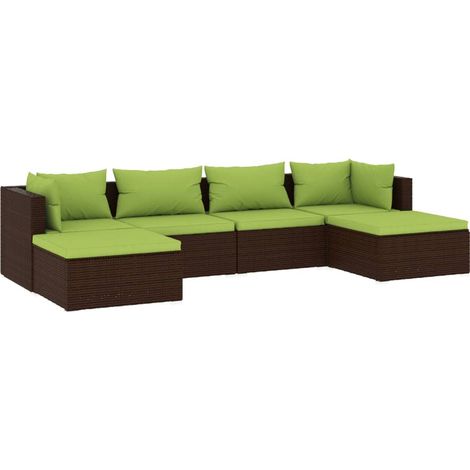 Maison Exclusive - 6-tlg. Garten-Lounge-Set mit Auflagen Poly Rat (1/5)